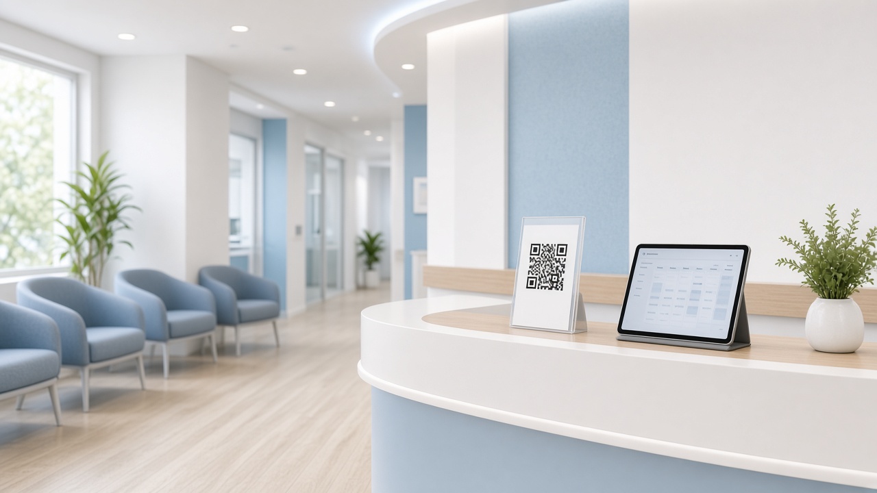 Optometry clinic booking with QR—fewer calls, clearer desk