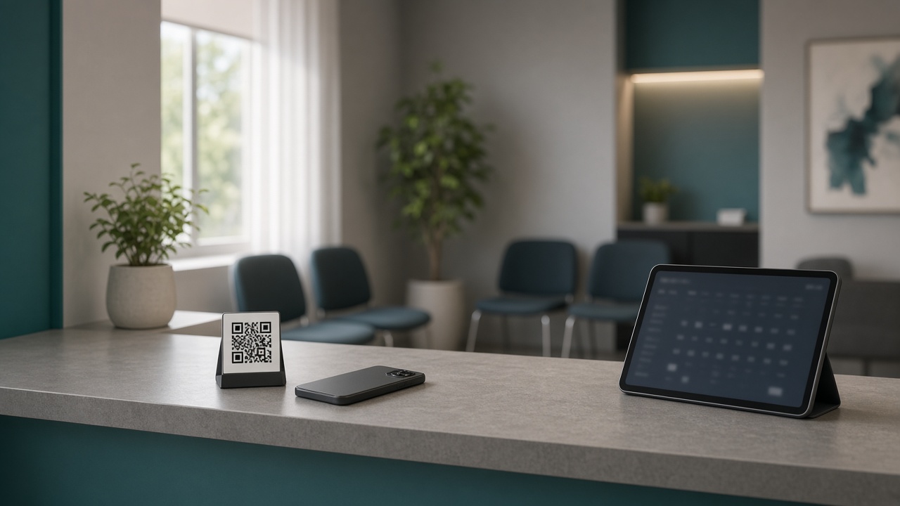 Optometry clinic booking with QR—fewer calls, clearer desk