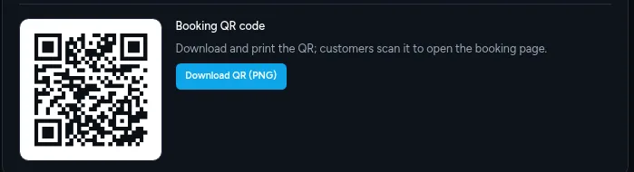 Lenzic booking QR code that customers scan to book an eye exam online